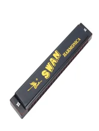 Swan 24 buracos Octave Harmonica Aluminium Body Aluminium Board Woodwind Musical Instrumento Musical Swan Harmononicas acordeões HARP3393231