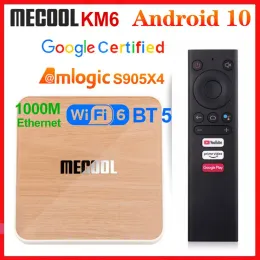 Box Mecool KM6 Deluxe ATV AMLOGIC S905X4 SMART Android 10.0 TV Box 4GB RAM 64GB ROM 2.4/5G Wi -Fi BT 4K Android 10 상단 상자 2G16G