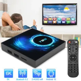Caixa 8+128 GB de TV Smart TV Android 10.0 Amlogic Quad Core Media Player H616 2.4G 5G Dual WiFi Bluetooth Home Media Player Set Top Box