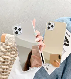 Mirror Phone Case Make Up Shockproof TPU PC الغطاء الخلفي لـ iPhone 13 12 MINI 11 Pro X XS MAX XR 7 8 Plus SE DHL8342478