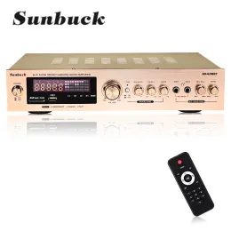 Amplifikatör Sunbuck 2000W 220V 110V Bluetooth5.0 Ses Güç Amplifikatörü Ev Sineması Uzaktan Kumanda Desteği ile Ses FM USB