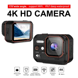 Kameras Actionkamera 4K HD mit Fernbedienungsbildschirm wasserdichte Sportkamera Drive Recorder 4K Sportkamera Helm Action Cam Hero 8