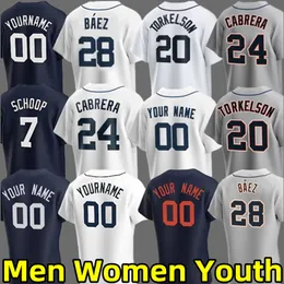 2024 Javier Baez Baseball -Trikot Miguel Cabrera Spencer Torkelson Riley Greene Kenta Maeda Parker Meadows Andy Ibanez Zach McKinstry MEN MEN Jugend