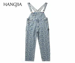 Sıkıntılı Mavi Paisley Çiçek Çöpleri Erkek Kargo Denim Tulumları Kolay Şık Çiftken Bib Pantolon Erkekler Günlük Baba Jean2789049