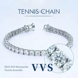 1ct Moissanite Gold Plated Tennis Chain Sier Designer 팔찌 6/7mm 와이드 체인 랩퍼 힙합 팔찌 남녀 보석 아이스 아웃 체인 발렌타인 데이 선물