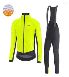 Racing Sets 2022 GORE Winter Men039s Jersey Suit Thermal Fleece Cycling Clothes Outdoor Riding Bike Mtb Clothing Bib Long Pants6876293