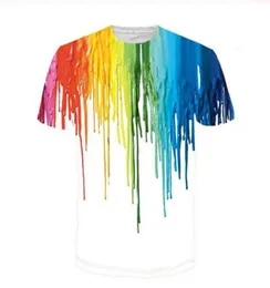 New Mody Men Men Men Men Color Splash Timp Drip Funny Funny Printing Unisex Tshirts Casual camiseta Hip Hop Tops de verão XB01062476260