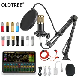 الميكروفونات الخارجية USB BM800K500 Bluetooth Sound Card Card Set Microphone Set Mixer Mame Maming for Phone Computer Youtube Tiktok