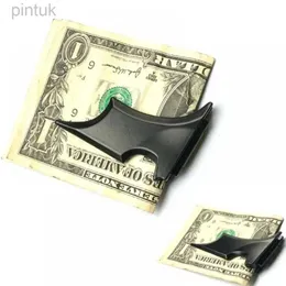Money Clips Fashion Mens Stainless Steel Batwing Bat Slim Id Card Folder Cash Money Clip Holder Magnetic Id Holder For Men Women 240408