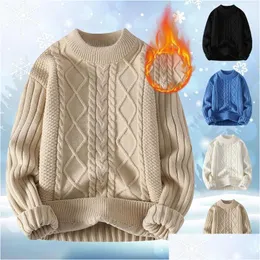 Kadın Sweaters Kadın Örgü Sweater Katı Vintage Plover Dokuma Mürettebat Örgü Üstler Şerit Uzun Kollu Sonbahar Kış Damlası Teslimat AP DHUXW