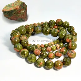 Natural Semi Precious Stone Perlen Armband Trendy Schmuck Unakites Armband Frauen Männer