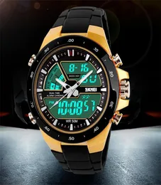 Наручительные часы Skmei Бренд Спортивные часы Mens Relojes привел цифровые часы сопротивляться модным повседневным Quartzwatch армии военные мужчины.