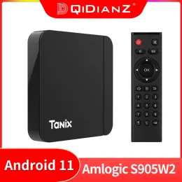 Kutu Akıllı TV Kutusu Tanix W2 Android 11 Amlogic S905W2 2GB 16GB 2.4G 5G Çift WiFi 100m BT 4K Medya Oyuncu TV Seti Üst Kutusu