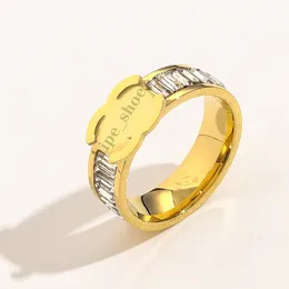 Luxury Designer Rings for Women 18k Gold High Quality Diamond Stainless Steel Rings Daily Wear for Birthday Parties