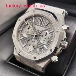 AP mechanische Handgelenk Wache Royal Oak Serie 26239BC Platin Frost Gold grau Platte Herren Mode Freizeit -Sportmaschinerie zurück transparente Uhr