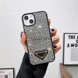 Cell Phone Cases Luxury Triangle P for iPhone 14plus 14promax 15promax 15pro 15 12 Pro 11 Clear Glitter Rhine Stone Case Bling Shiney Cover 13promax 13pro 13 Q240408