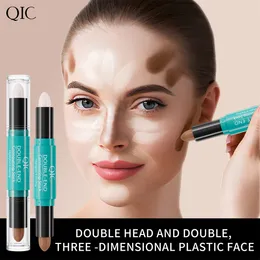 حار QIC جديد مزدوج الرأس الكنتوريا الكنتوري تسليط الضوء وعصا الظل أنف قلم contouring قلم