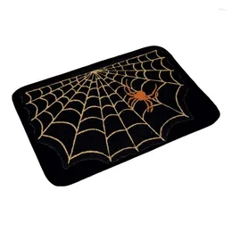 Badmatten Spiders Web Indoor Halloween Badezimmer Teppiche Nicht -Slip -Küche absorbierende gruselige Türmatte für die Haustür E65B