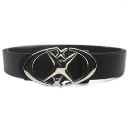 Cintos Punk Lether Belt Gothic Moon Star Design Y2K PU CURIL CRUZ