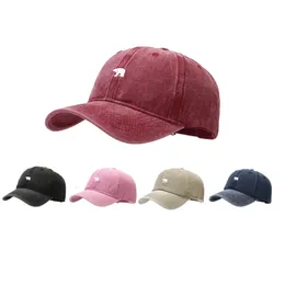 Bär Stickerei Baseball Mütze Frauen Männer gewaschen Baumwoll Baseballhut Outdoor Sport Visors Cap atmable Sun Hats 240312