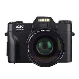 커넥터 디지털 카메라 4K 카메라 3.0 인치 LCD 플립 스크린 비디오 카메라 16X 디지털 줌 HD 출력 지원 WiFi 셀카 캠 DVR 캠코더