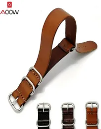 شاهد عصابات Aoow Zulu Leather Watchband حزام الناتو ناتو 18 مم 20 مم 22 مم للرجال إكسسوارات شريحة حلقة الشوكة استبدال 1333335734