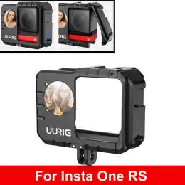 Telecamere Uurig One Rs Metal Cage Protective Case Protector Frame Montaggio Accessori per staffa per Insta360 One Rs Action Sports Camera