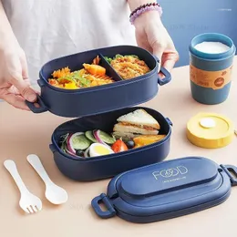 Canca da pranzo a microonde per le stoviglie per adulti per la scuola di container per picnic kawaii simpatico bento pranzo portatile giapponese bentobox