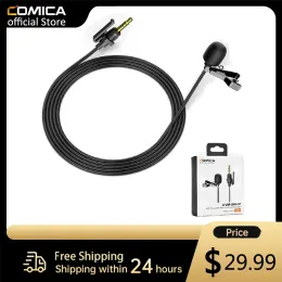 Microfones Comica CVMSMO1 Lavalier Microphone för trådlös mikrofon Omnidirectional Wired Lapel -mikrofon med låsning