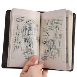 プランナーヘンリージョーンズの聖杯の日記ノートブックには、手作りと風化した旅行から収集された手書きの挿入物が含まれています