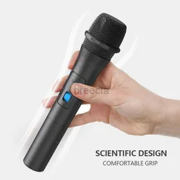 Microphones Wireless Microphone System Kits USB Receiver Handheld Karaoke Microphone Home Party Smart TV Speaker Singing Mic 240408