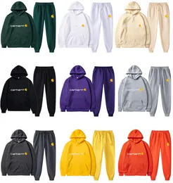 Carharte Trailtsits Setleri İki 2 Parça Set Lüks Carhartness Tasarımcısı Hoodies Kadın Erkek Spor Terşeli Sportif Uzun Kollu Külkü Kapşonlu Sokak Sweatshirt