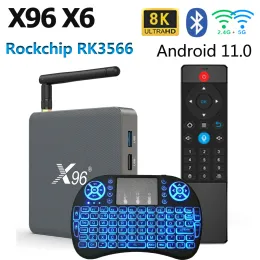 Box x96 x6 Smart Android 11 TV Box 8GB 128GB RK3566 2T2R MIMO 2.4G 5G WiFi 1000M 8K 4K Media Player 4GB32G B64GB SET TOP BOX TVBox