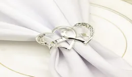 Heartshaped Wedding Napkin Ring Metal Silver Color Napkin Buckle Valentines Day Wedding Dinner Parties Table Decor Napkin Holder9411409