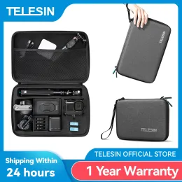 Cameras TELESIN Large Waterproof Carrying Storage Bag Nylon EVA Hard Shell Portable for GoPro Hero 11 10 9 8 7 6 5 Osmo Action SJCAM