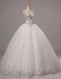 Kleiderkugelkleid Hochzeitskleid Sparkle Glanz Floorlänge Schatz Tüll mit Applikationen Perlen