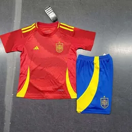 Spain 2024 Home Cup Football National Team Fan Kits Sports 10 Short Sleeve Children's Set