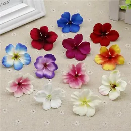 Flores decorativas 4-5cm 50pcs/lote Spring Silk Gradient Orchid Artificial Flower para plantas de decoração de casamentos DIY