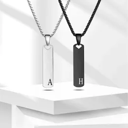 Unisex Vertical A Z Letter Bar Pendant Bar Pendant Necklace