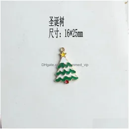 Kolye Kolyeler Kawaii Emaye Metal Kolye Kolyeler 100 PCS Sevimli Mijik Şapka Noel Ağacı Sandalyesi Lolipop Şarap İçecek Şişesi Matche DH4MH