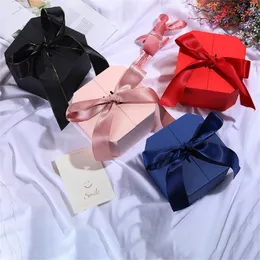 Present Wrap Valentine's Day Box med Bow Octagonal Bridesmaid Companion For Wedding Jewelry Packaging Boxes