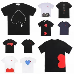 2023 Играть в мужскую футболку дизайнер Red Commes Heart Women Garcs Scdge des Quanlity TS Cott CDG Вышивка с коротким рукавом BG F3LG#