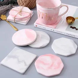 Настольные коврики 1pc Nordic Marble Ceramic Coffee Tea Tea Cup Cupemat Decor Kitchen Puarses