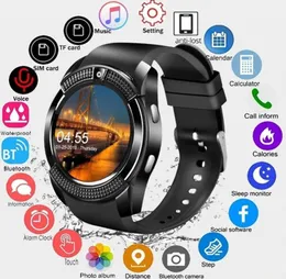 V8 SmartWatch Bluetooth Smart Watch com 03m Camera Sim e TF Card Watch for Android System Smartphone no Box7057387