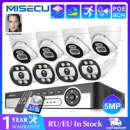 SISTEMA MISECU 8CH 5MP POE AI CCTV CAMERA SICUREZZA KIT SISTEMA SISTEMA SISTEMA AUDIO AUDIO CAMERA IN IN INDERNO OUTDOOR H.265 P2P Video Surveillance NVR Set