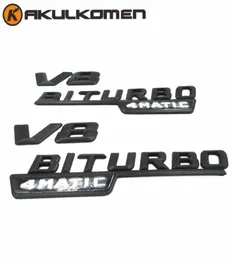 2pcspair Blacksilver 3D V8 Biturbo 4matische Emblem -Abkleber -Aufkleber Carstyling für Benz CL63 CLS63 E63 C63 S63 AMG3451734