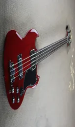 Özel Angus Young 4 Dizeler Bas Kiraz SG Çift kesim katı gövde elektrik bas gitar 5 geçiş anahtarı mini köprü pikap chrom6555778