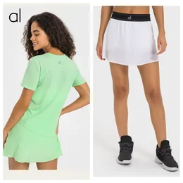 AL-0013 Women Yoga Skirt Comfortable Nude Anti Glare Tennis Skirt Quick Dry Breathable Fitness Skirt Loose Casual Sports Skirt