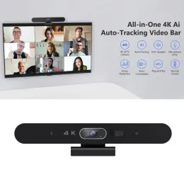 Web Kameraları 4K Kamera USB Webcam HD Video Konferans Kamerası Mikrofon ve Hoparlör AI Yüzü İzleme PC için Otomatik Odak Uzaktan Kumanda