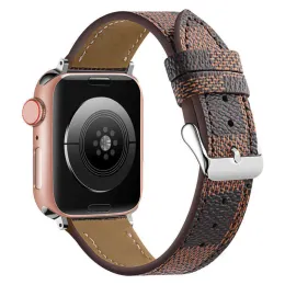 Luxo Apple Watch Ultra 2 Series 9 Band 38 40 41 42 44 45 49 mm Relógios de couro de flor Strap na pulseira para iwatch 8 7 6 5 4 SE Designer Watch Bands